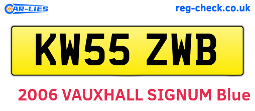 KW55ZWB are the vehicle registration plates.