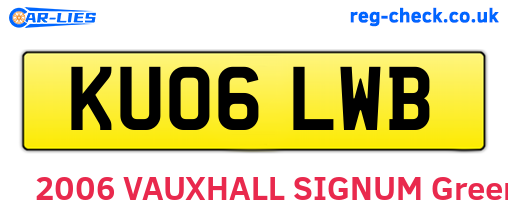 KU06LWB are the vehicle registration plates.