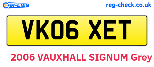 VK06XET are the vehicle registration plates.