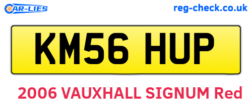 KM56HUP are the vehicle registration plates.