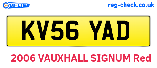 KV56YAD are the vehicle registration plates.