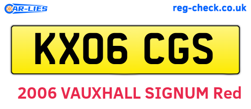 KX06CGS are the vehicle registration plates.