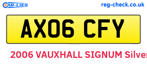 AX06CFY are the vehicle registration plates.