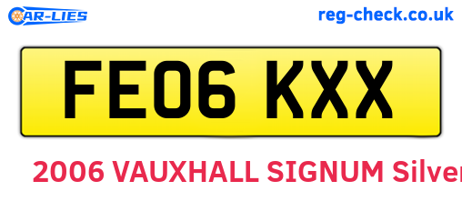 FE06KXX are the vehicle registration plates.