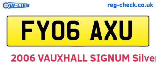 FY06AXU are the vehicle registration plates.