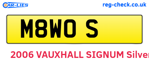 M8WOS are the vehicle registration plates.