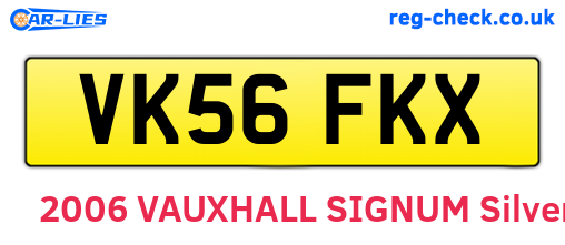 VK56FKX are the vehicle registration plates.