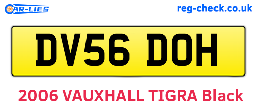 DV56DOH are the vehicle registration plates.