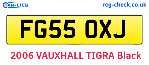 FG55OXJ are the vehicle registration plates.