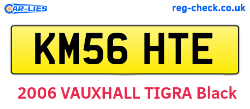 KM56HTE are the vehicle registration plates.