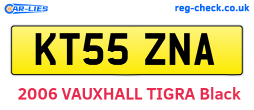 KT55ZNA are the vehicle registration plates.