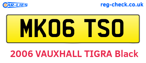 MK06TSO are the vehicle registration plates.