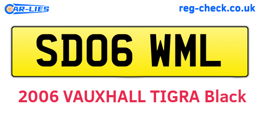 SD06WML are the vehicle registration plates.