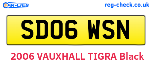 SD06WSN are the vehicle registration plates.