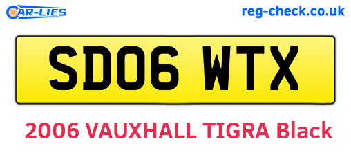 SD06WTX are the vehicle registration plates.