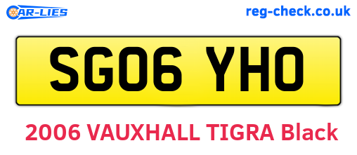 SG06YHO are the vehicle registration plates.