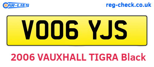 VO06YJS are the vehicle registration plates.