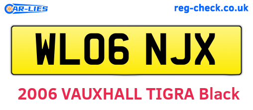 WL06NJX are the vehicle registration plates.
