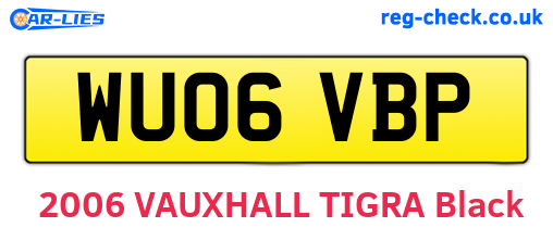 WU06VBP are the vehicle registration plates.