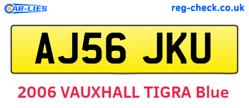 AJ56JKU are the vehicle registration plates.
