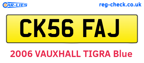 CK56FAJ are the vehicle registration plates.