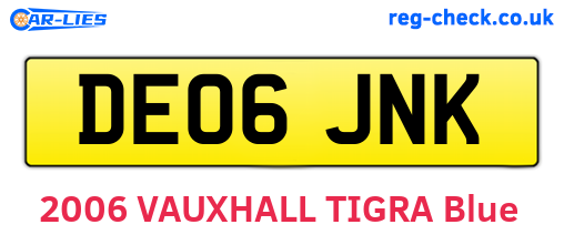 DE06JNK are the vehicle registration plates.