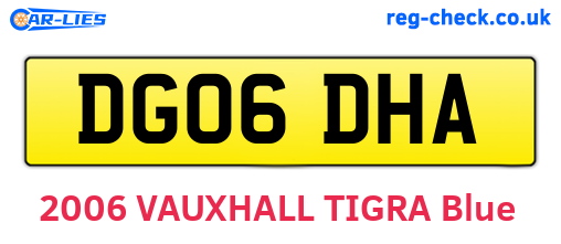 DG06DHA are the vehicle registration plates.
