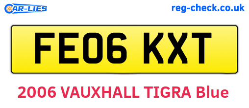 FE06KXT are the vehicle registration plates.