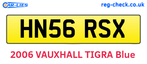 HN56RSX are the vehicle registration plates.
