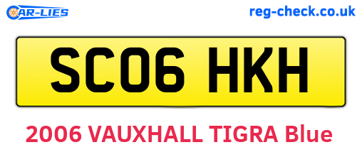 SC06HKH are the vehicle registration plates.