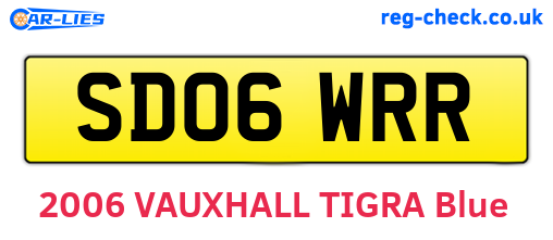 SD06WRR are the vehicle registration plates.