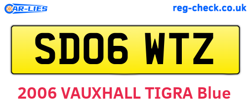 SD06WTZ are the vehicle registration plates.