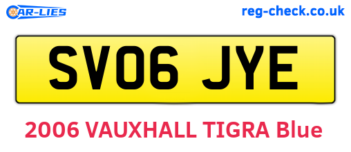 SV06JYE are the vehicle registration plates.