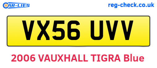 VX56UVV are the vehicle registration plates.