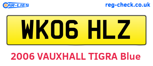 WK06HLZ are the vehicle registration plates.