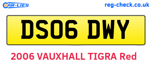 DS06DWY are the vehicle registration plates.