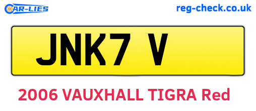 JNK7V are the vehicle registration plates.