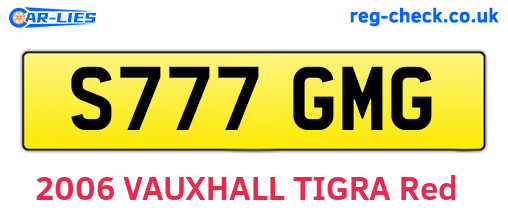 S777GMG are the vehicle registration plates.