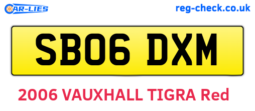SB06DXM are the vehicle registration plates.