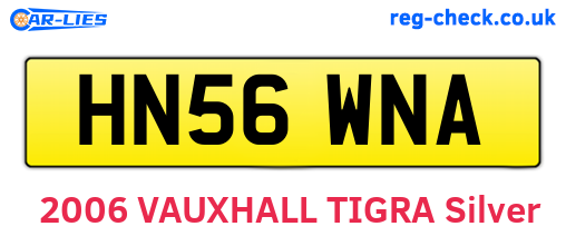 HN56WNA are the vehicle registration plates.