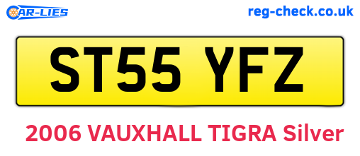 ST55YFZ are the vehicle registration plates.