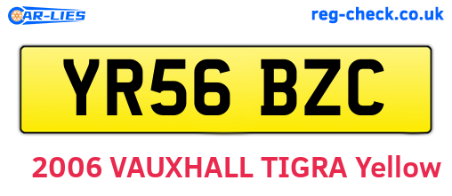 YR56BZC are the vehicle registration plates.