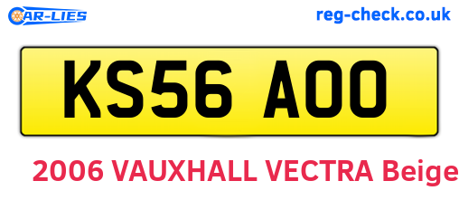 KS56AOO are the vehicle registration plates.