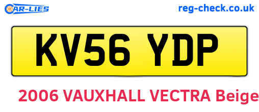 KV56YDP are the vehicle registration plates.