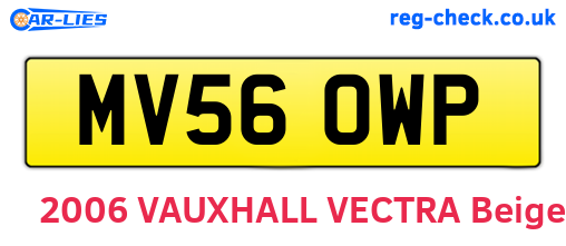 MV56OWP are the vehicle registration plates.