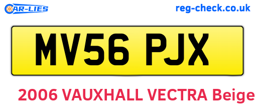 MV56PJX are the vehicle registration plates.