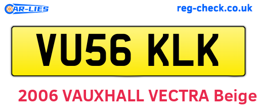 VU56KLK are the vehicle registration plates.