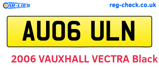 AU06ULN are the vehicle registration plates.