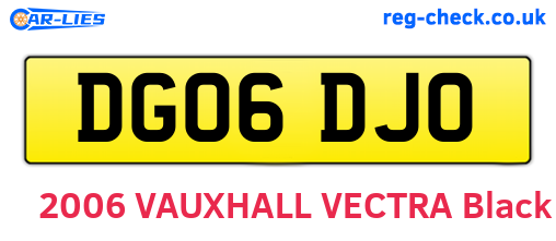DG06DJO are the vehicle registration plates.