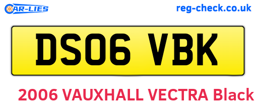 DS06VBK are the vehicle registration plates.